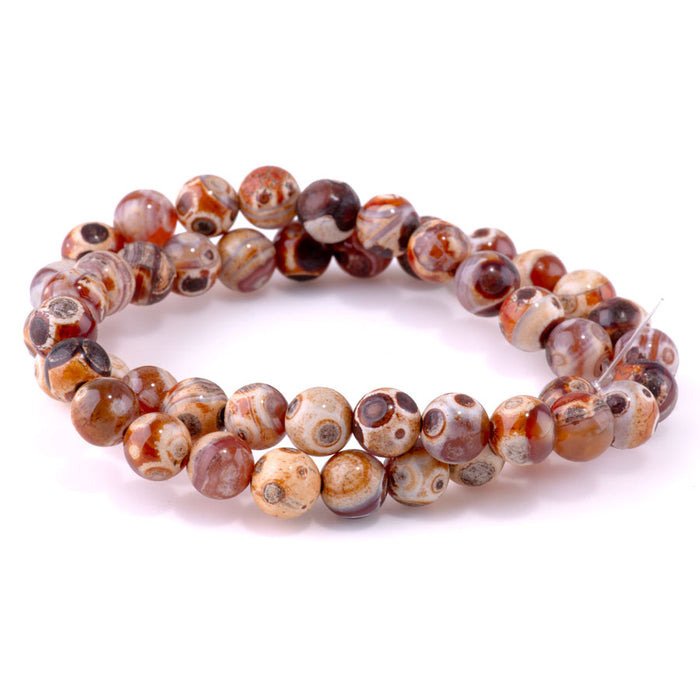 Ancient Cellar Black Agate 8mm Round - 15-16 Inch