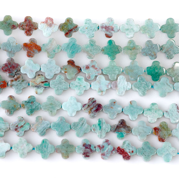 Australian Dragon Blood Jade 8mm Cross - 15-16 Inch