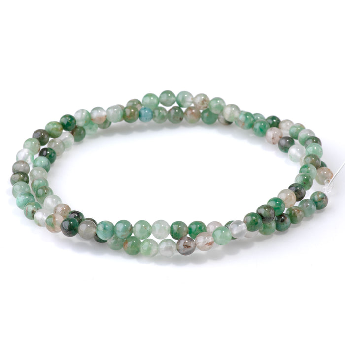 African Jade with Quartz 4mm Round - 15-16 Inch