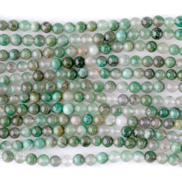African Jade with Quartz 4mm Round - 15-16 Inch