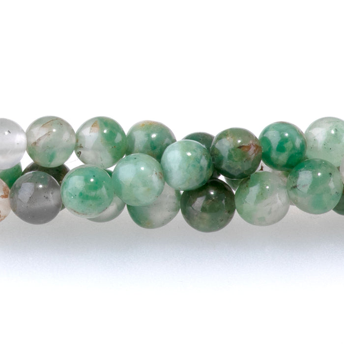 African Jade with Quartz 4mm Round - 15-16 Inch