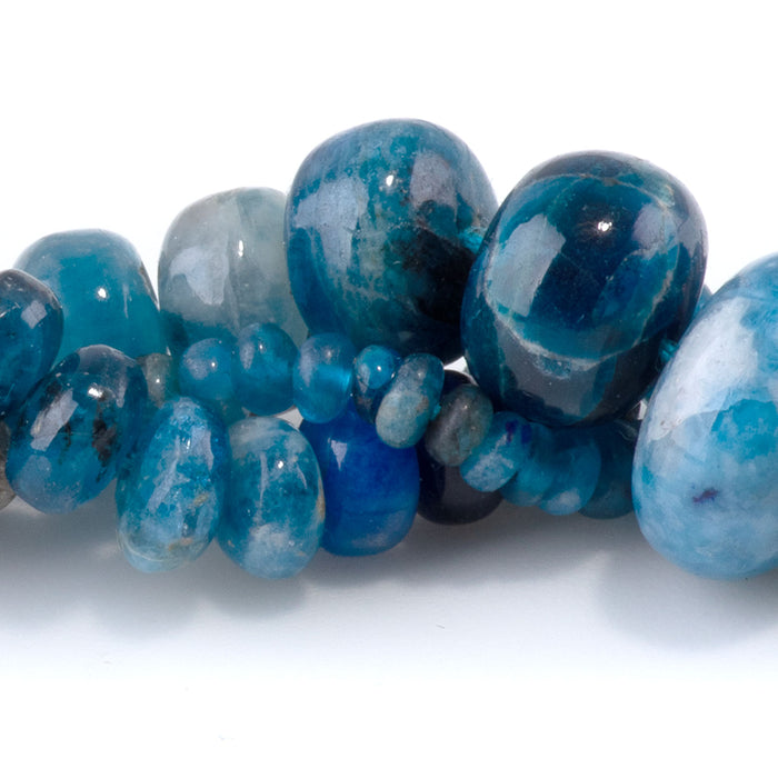 Afghanite 2x3-9x13mm Blue Graduated Irregular Rondelle - 16-17 inch