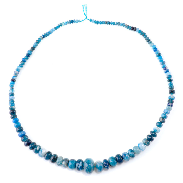 Afghanite 2x3-9x13mm Blue Graduated Irregular Rondelle - 16-17 inch