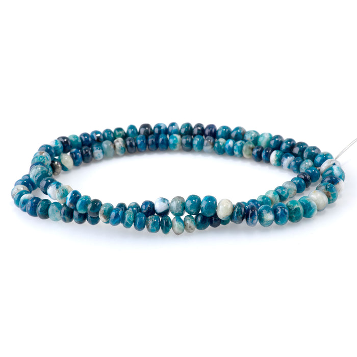 Afghanite 3x5-5x7mm Blue Green Graduated Irregular Rondelle - 16-17 inch