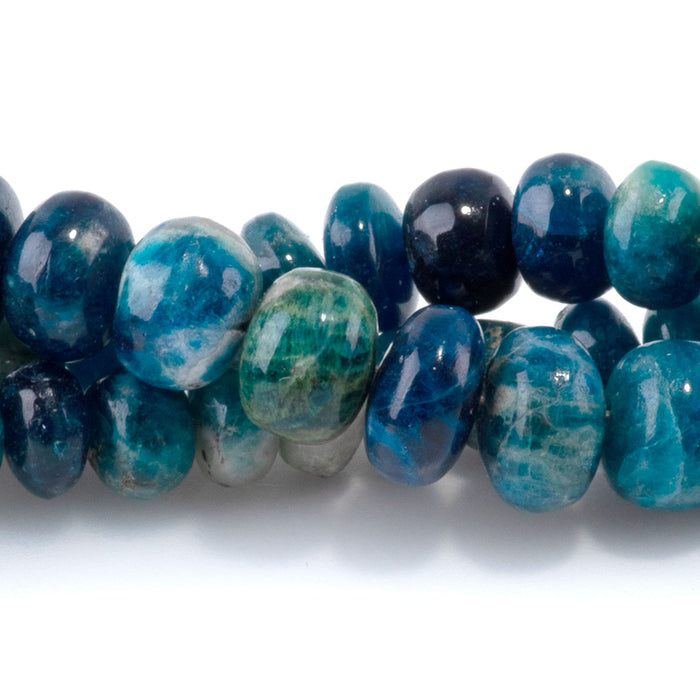 Afghanite 3x5-5x7mm Blue Green Graduated Irregular Rondelle - 16-17 inch