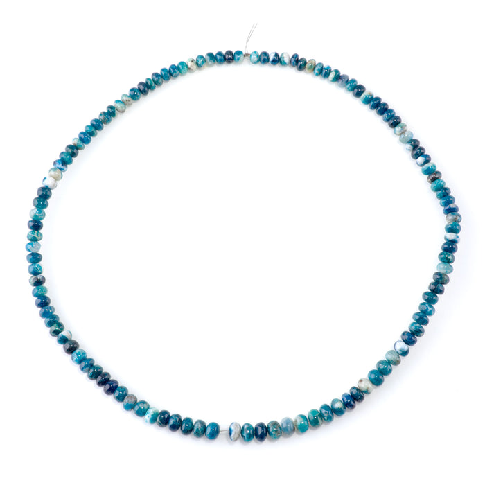 Afghanite 3x5-5x7mm Blue Green Graduated Irregular Rondelle - 16-17 inch