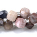 This is a Dakota Stones 6x8mm African Petrified Wood Agate Corner Gemstone strand with table-cut cube beads in 15-16 inch strand.