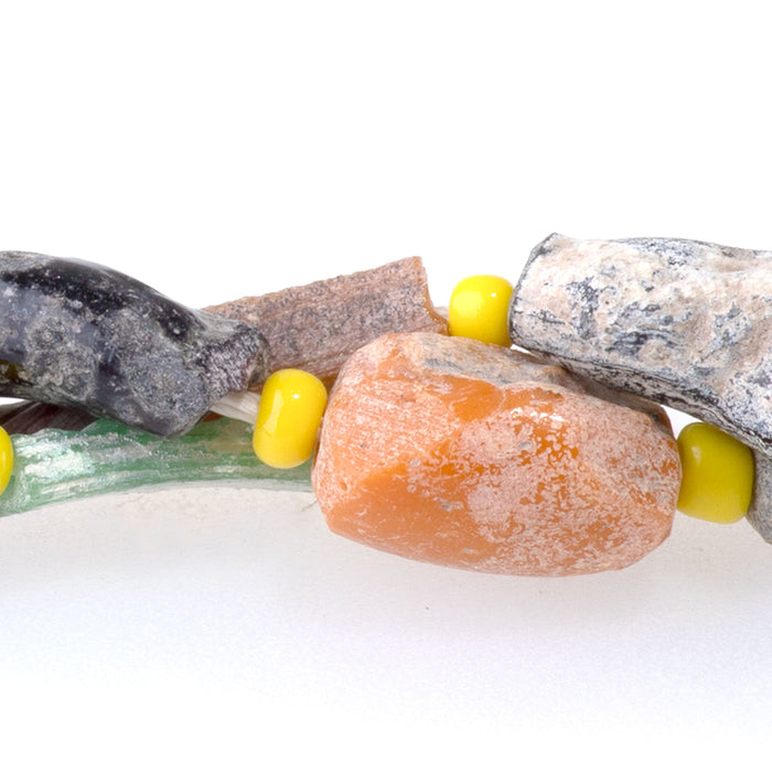 Ancient Glass 4x6-6x16mm Multi  Color Tube Bangle Beads - 15-16 Inch