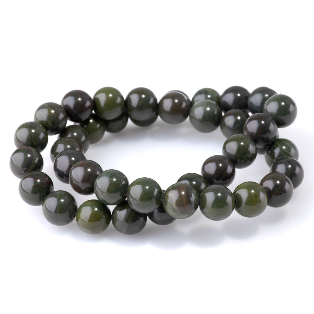 African Green Jasper 10mm Round - 15-16 Inch — Dakota Stones