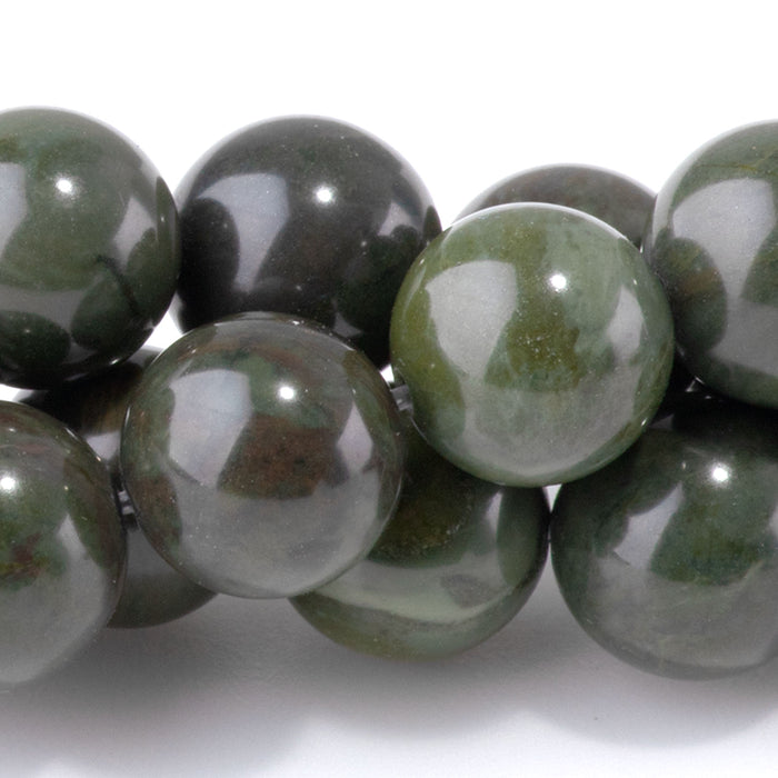 African Green Jasper 10mm Round - 15-16 Inch