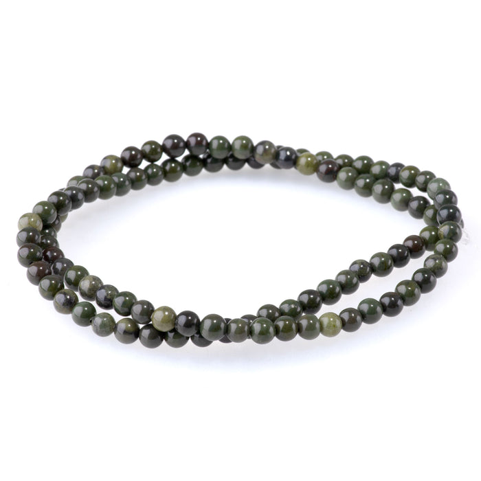 African Green Jasper 4mm Round - 15-16 Inch