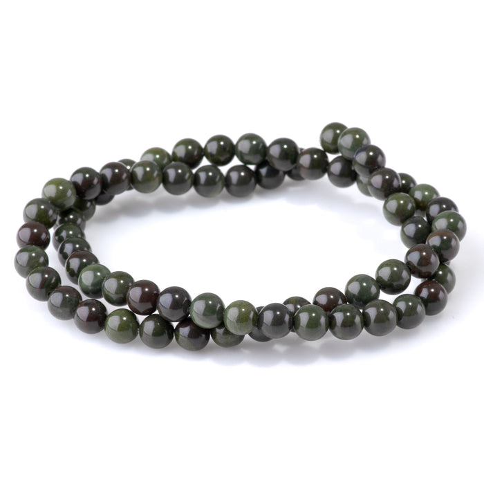 African Green Jasper 6mm Round - 15-16 Inch