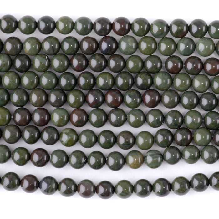 African Green Jasper 6mm Round - 15-16 Inch
