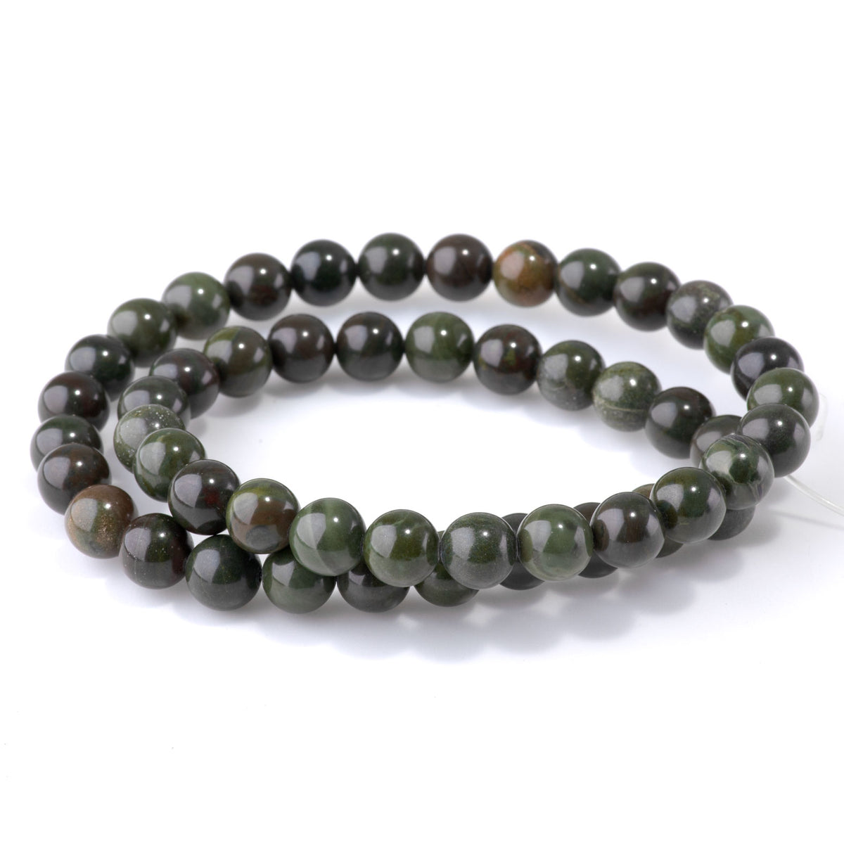 African Green Jasper 8mm Round - 15-16 Inch — Dakota Stones