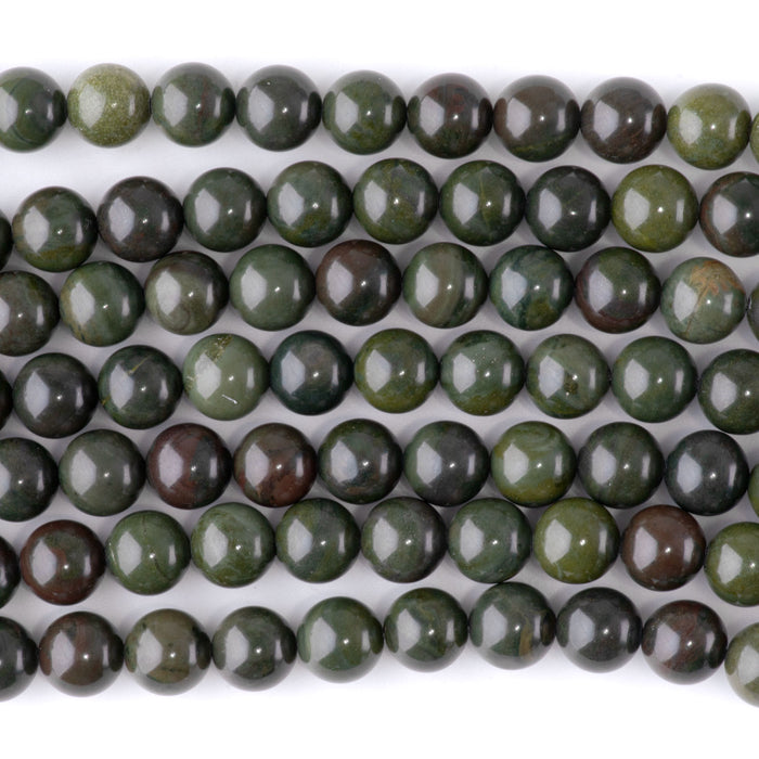 African Green Jasper 8mm Round - 15-16 Inch