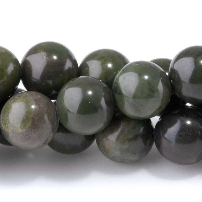African Green Jasper 8mm Round - 15-16 Inch