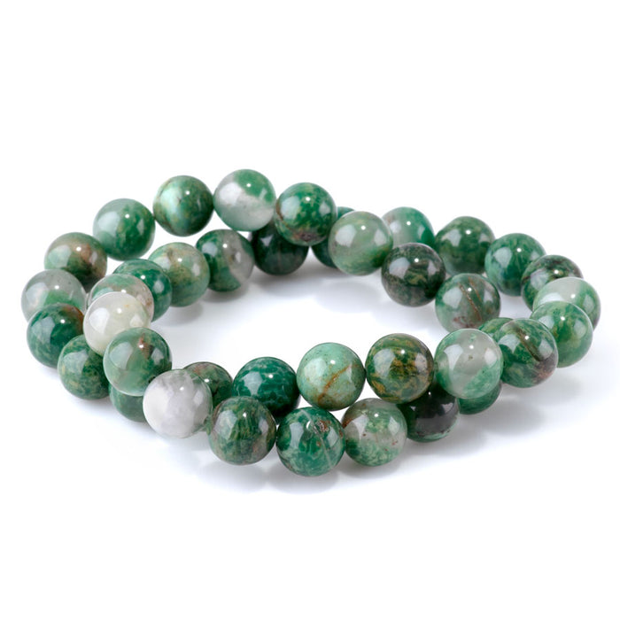 African Jade with Quartz 10mm Round - 15-16 Inch