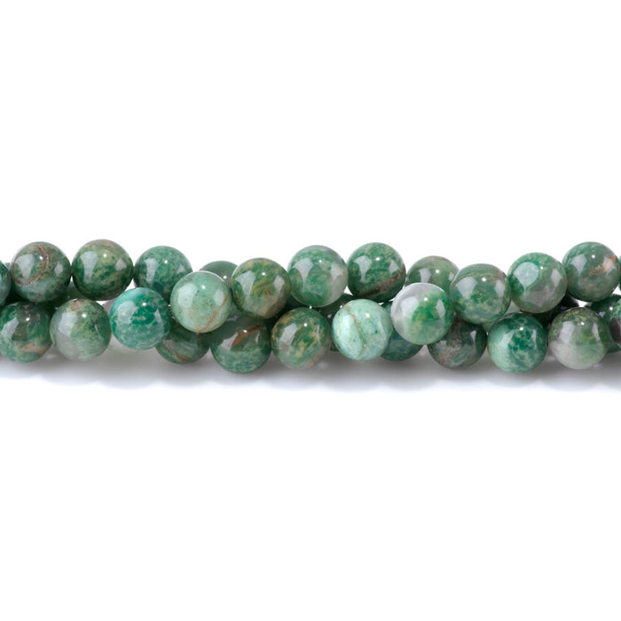 African Jade with Quartz 10mm Round - 15-16 Inch