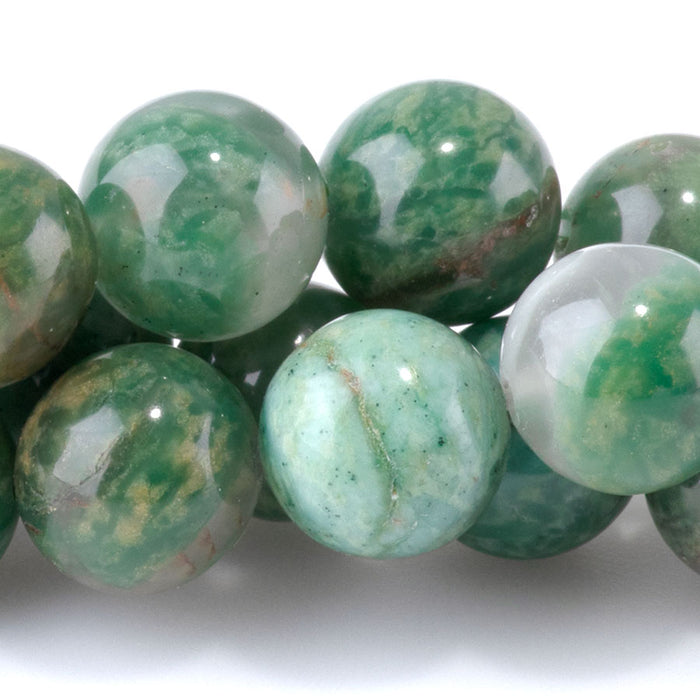 African Jade with Quartz 10mm Round - 15-16 Inch