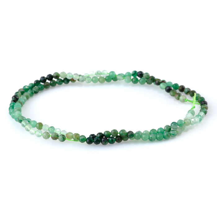 African Jade 3mm Banded Faceted Round - 15-16 Inch
