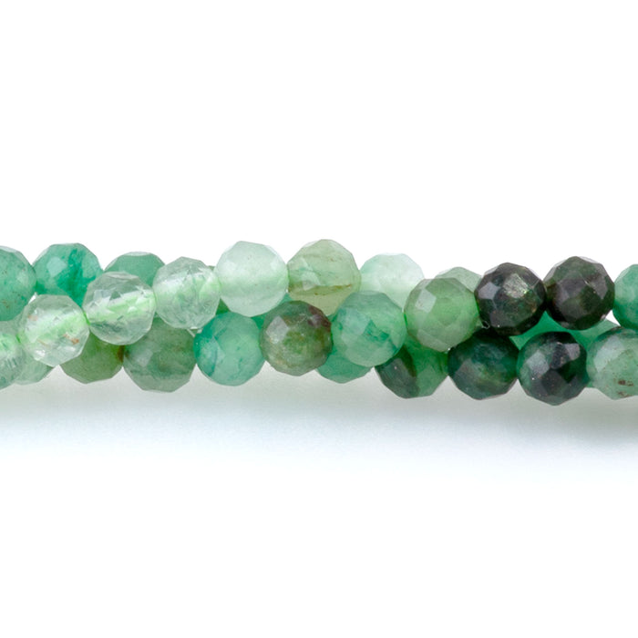 African Jade 3mm Banded Faceted Round - 15-16 Inch