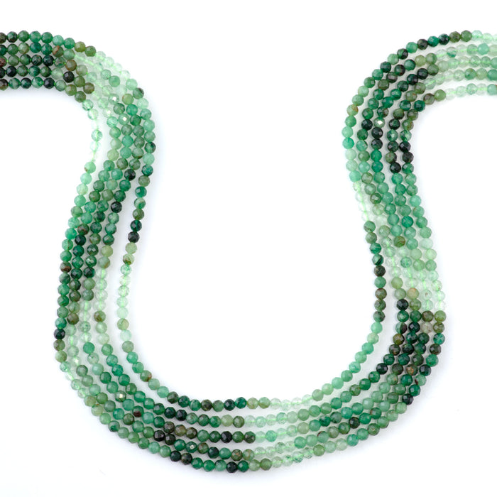 African Jade 3mm Banded Faceted Round - 15-16 Inch