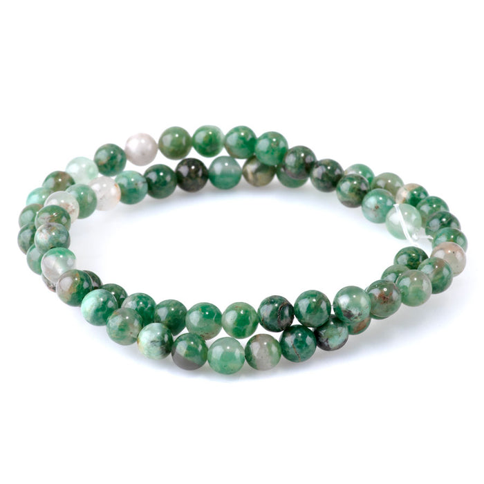 African Jade with Quartz 6mm Round - 15-16 Inch