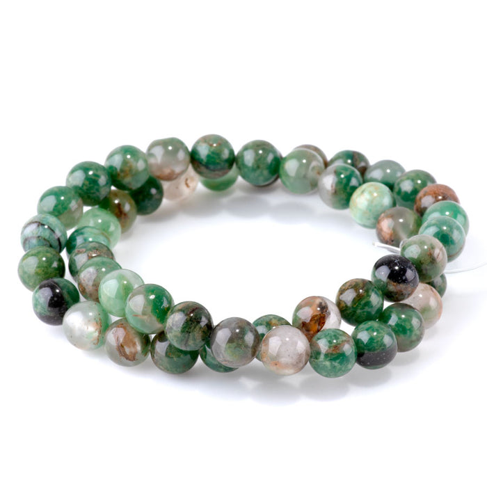 African Jade with Quartz 8mm Round - 15-16 Inch