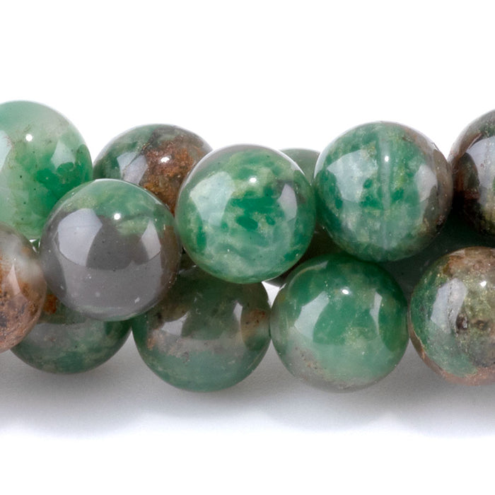 African Jade with Quartz 8mm Round - 15-16 Inch