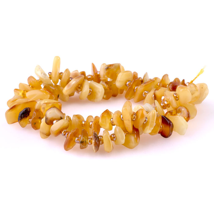 Amber 5x8mm Chip - 15-16 Inch