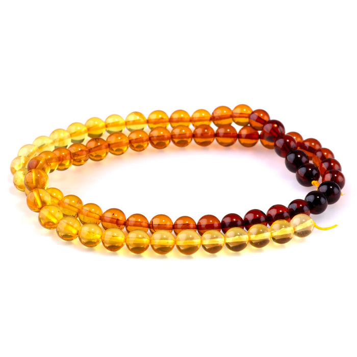 Amber 6mm Round Banded A Grade - 15-16 Inch