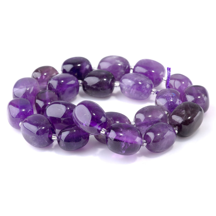 Amethyst 10x14-13x17mm Tumble Nugget - 15-16 Inch