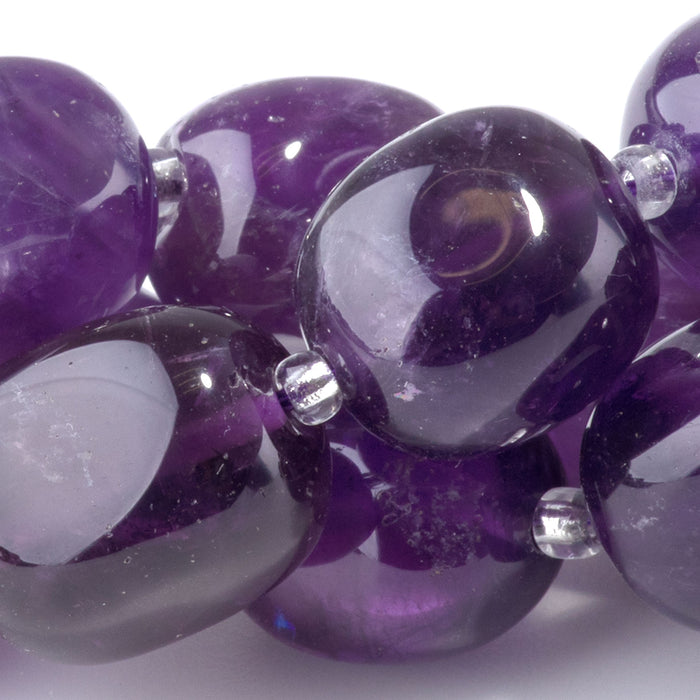 Amethyst 10x14-13x17mm Tumble Nugget - 15-16 Inch