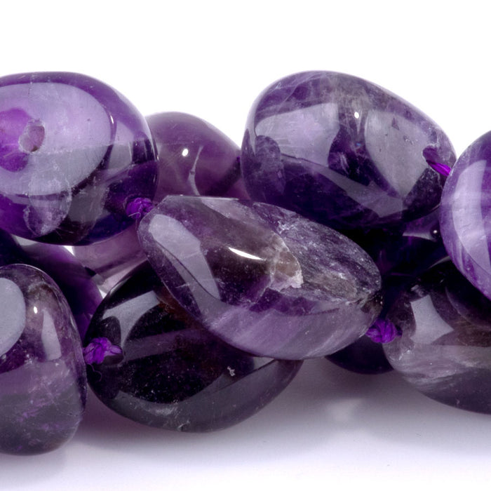 Amethyst 10-20mm Pebble- 15-16 Inch