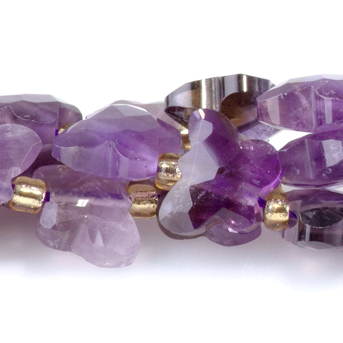 Amethyst 10x8mm Faceted Butterfly A Grade - 15-16 Inch