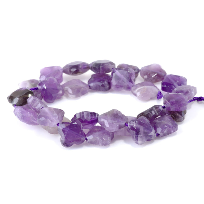 Amethyst 13mm Faceted Clover - 15-16 Inch