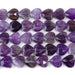 This is a Dakota Stones 14mm Amethyst Gemstone strand with A grade faceted heart beads in 15-16 inch strand.