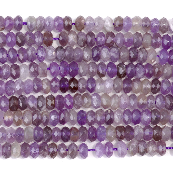 Amethyst 3x6mm Faceted Rondelle - 15-16 Inch