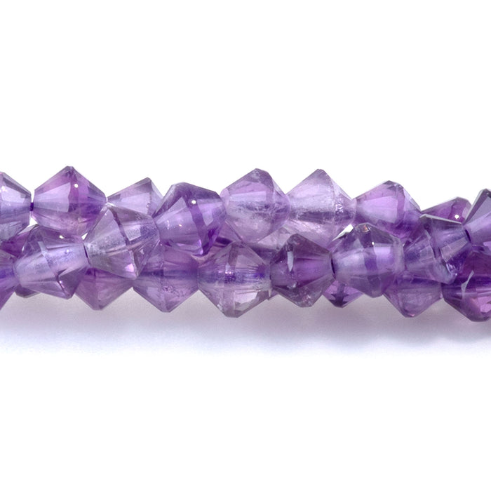 Amethyst 4mm Faceted Bicone - 15-16 Inch