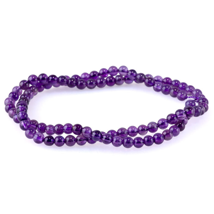 Amethyst 4mm Round - 15-16 Inch