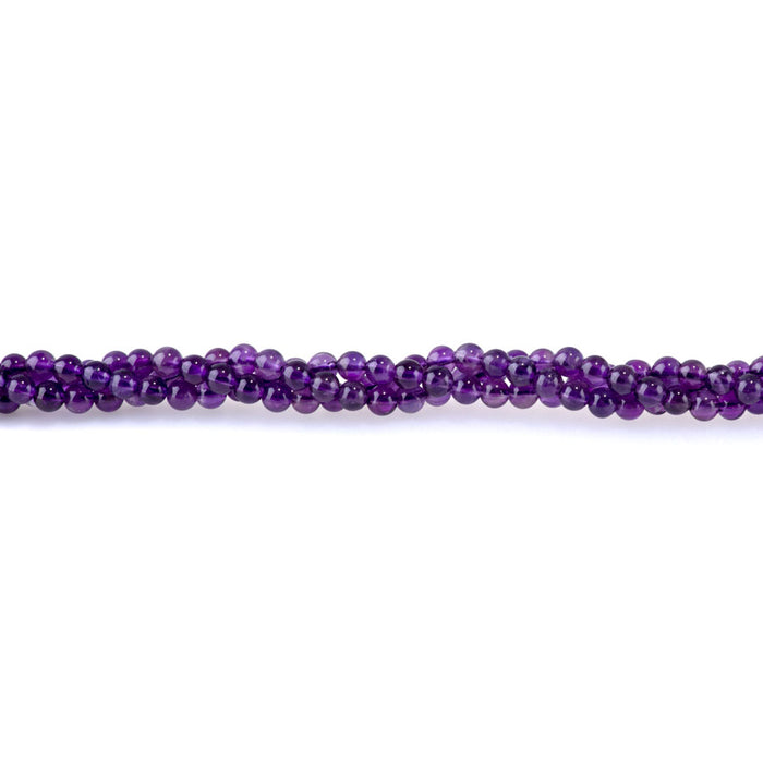 Amethyst 4mm Round - 15-16 Inch