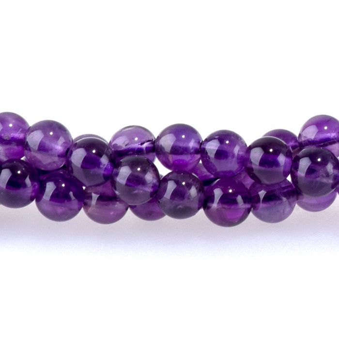 Amethyst 4mm Round - 15-16 Inch