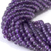 This is a Dakota Stones 4mm Amethyst Gemstone strand with A grade round beads in 15-16 inch strand.