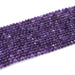 This is a Dakota Stones 4mm Amethyst Gemstone strand with A grade faceted round beads in 15-16 inch strand.