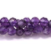 This is a Dakota Stones 4mm Amethyst Gemstone strand with A grade faceted round beads in 15-16 inch strand.