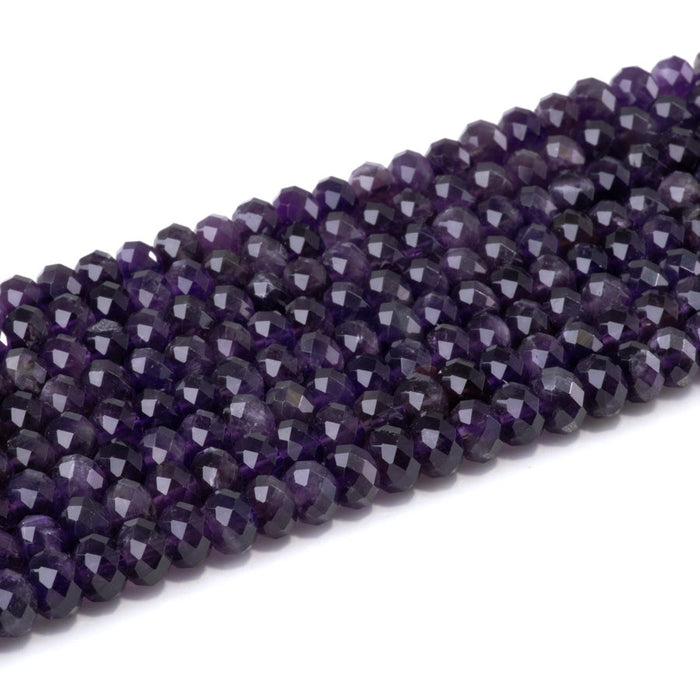 This is a Dakota Stones 5x8mm Amethyst Gemstone strand with A grade faceted rondelle beads in 15-16 inch strand.