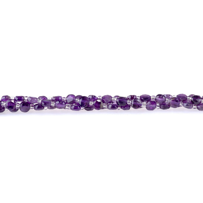 Amethyst 6mm Coin Star Cut A Grade - 15-16 Inch