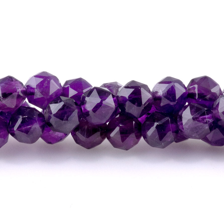 Amethyst 6mm Double Heart Faceted A Grade - 15-16 Inch