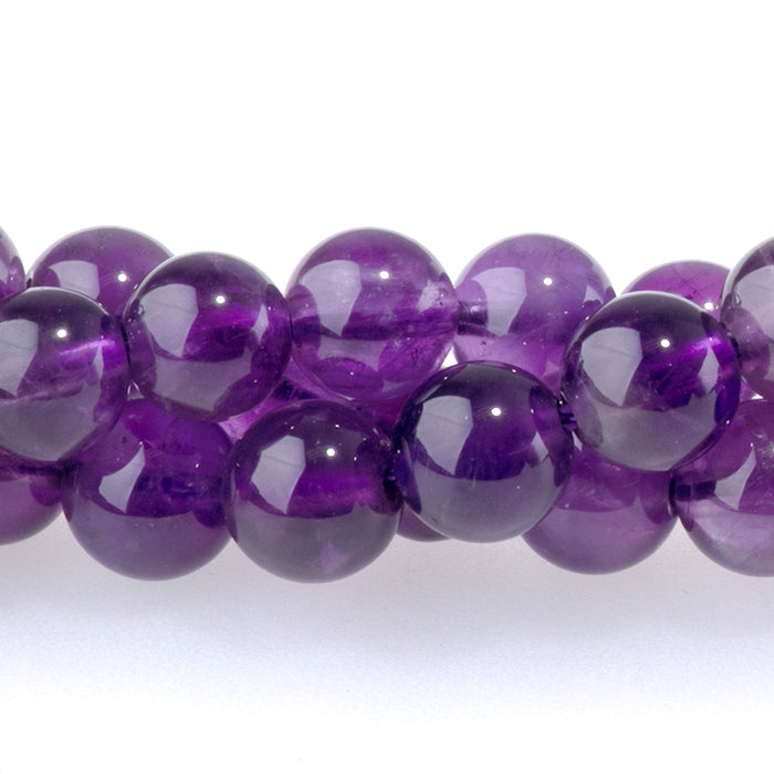 Amethyst 6mm Round A Grade - 15-16 Inch