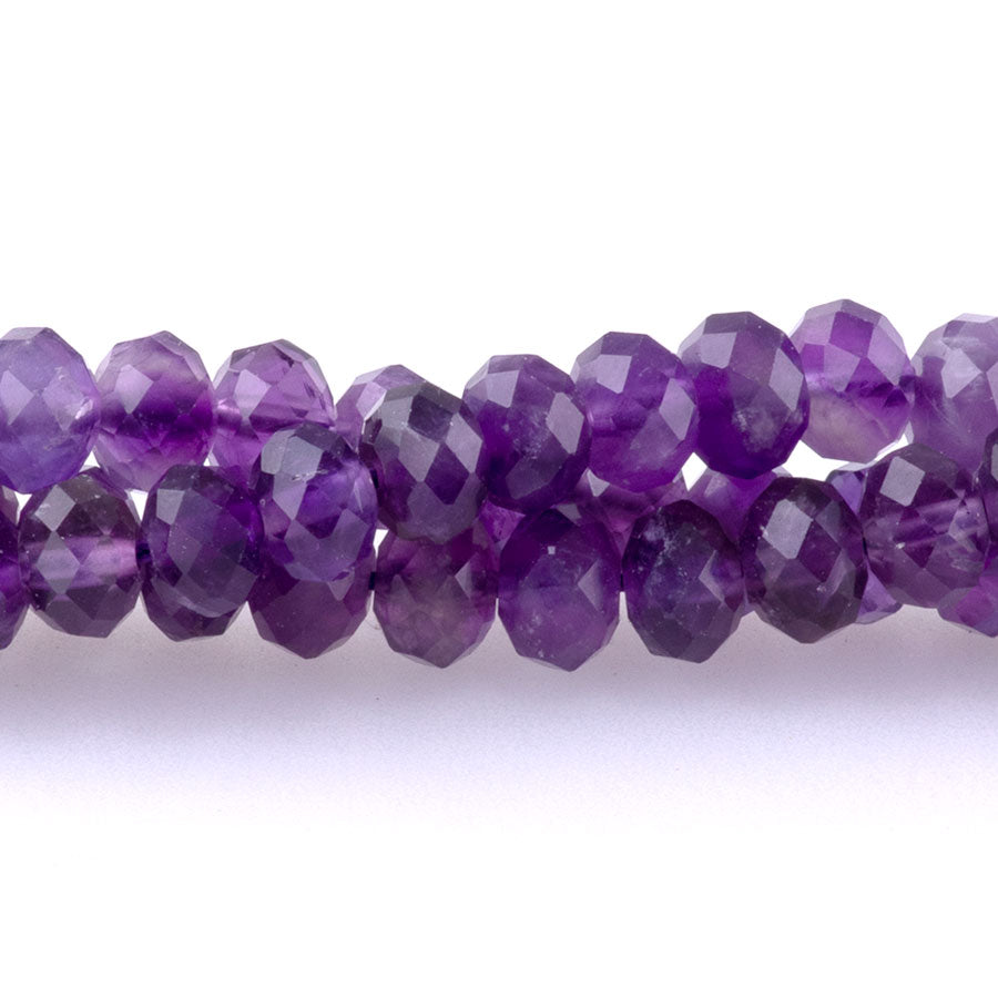 Amethyst 4x6mm Faceted Rondelle A Grade - 15-16 Inch